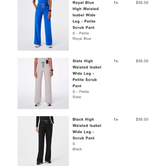 Figs Pants - Figs Women's high waisted Isabel wide leg scrub pants each individual: 40$/ each
